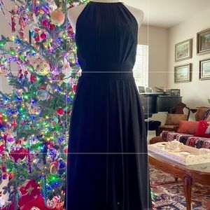 WHBM Dress With Gold Adjustable Chain Collar